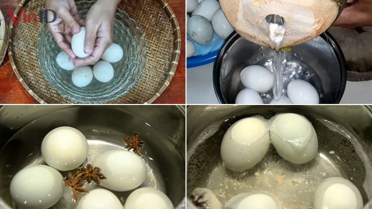 Trứng lộn rửa sạch đem luộc với nước 20 - 25 phút Trứng lộn rửa sạch đem luộc với nước 20 - 25 phút