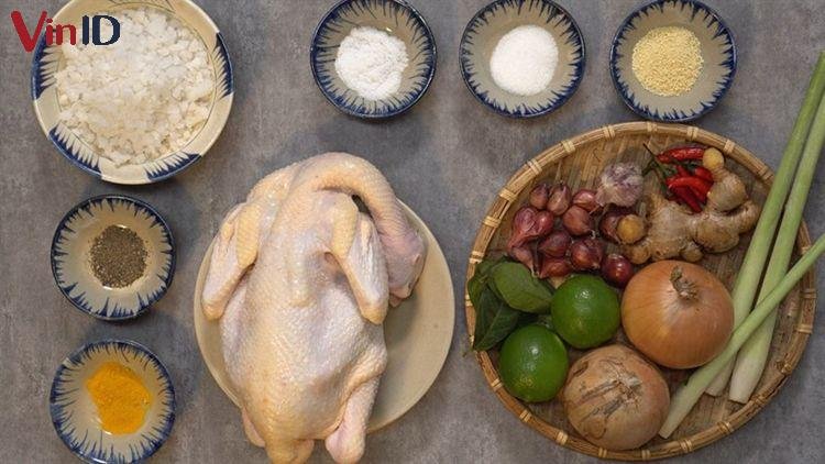 Nguyên liệu món ăn gà ủ muối da giòn
