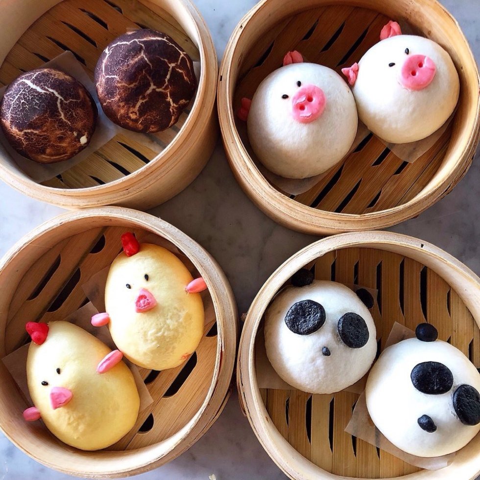 Bánh bao hình con vật Tạo hình bánh bao con vật