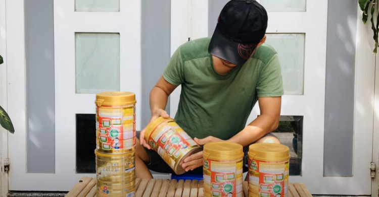 mầm non làm đồ chơi từ hộp sữa bột