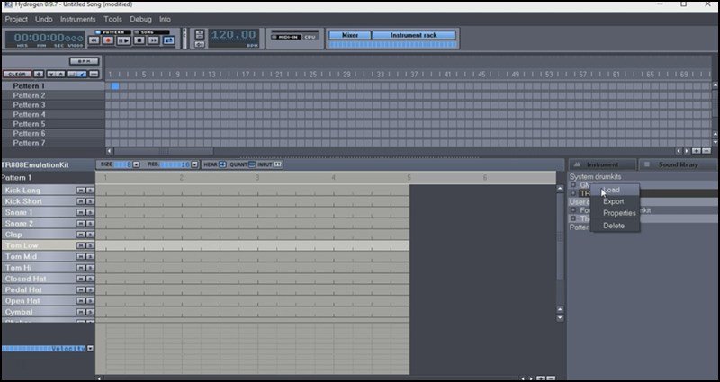 Giao diện làm nhạc với Hydrogen Music