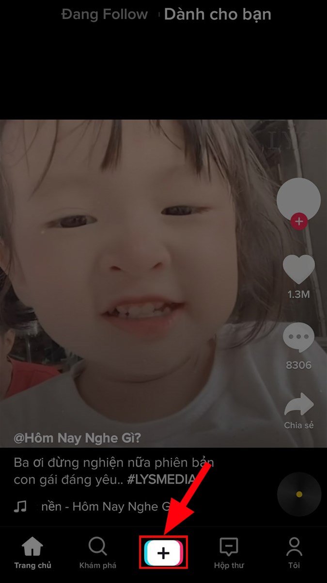 Nhấn dấu cộng ở giữa màn hình để bắt đầu tạo