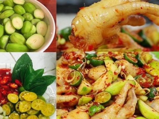 cách làm chân gà ngâm sả tắc kiểu thái