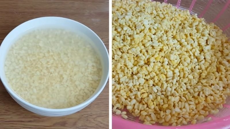 Ngâm đậu xanh và sơ chế đậu xanh