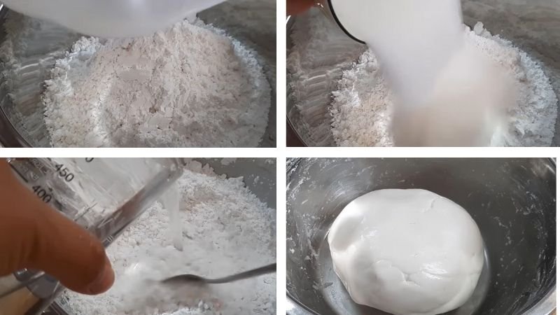 Pha bột làm vỏ bánh