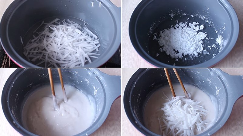 Pha bột làm bánh su sê Huế Pha bột làm bánh su sê Huế