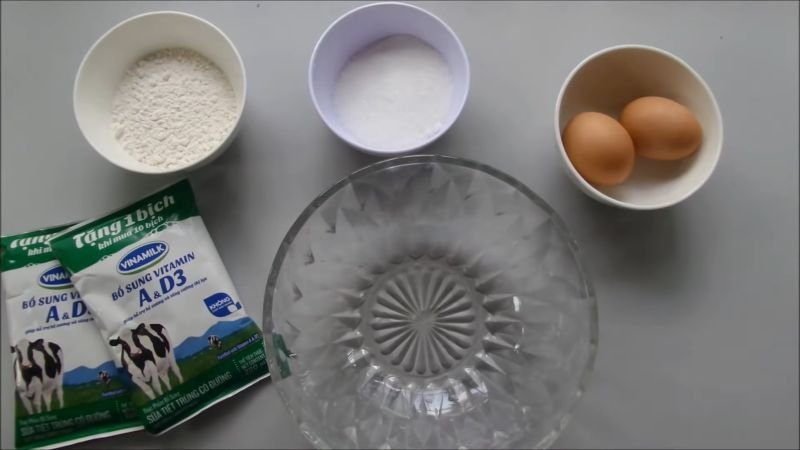 Nguyên liệu làm bánh sữa tươi chiên bằng bột mì