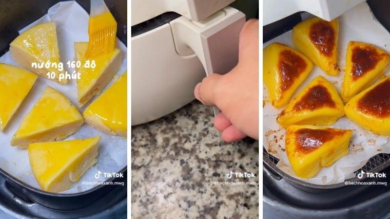 Cắt và nướng bánh