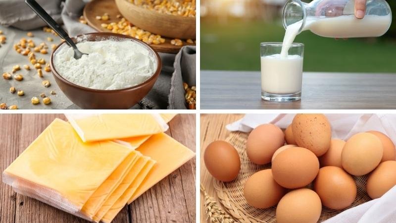 Nguyên liệu làm bánh sữa tươi phô mai nướng