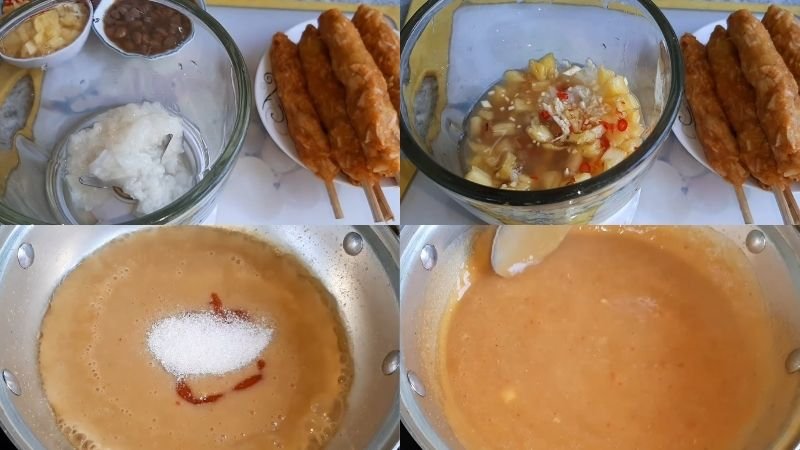 Pha nước chấm nem nướng Pha nước chấm nem nướng
