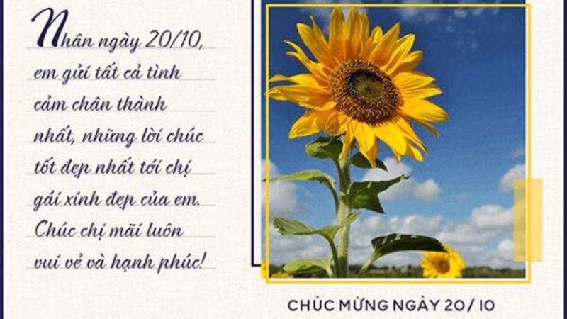 Thiệp 20/10 dành tặng chị/em gái