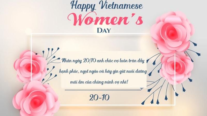 Thiệp 20/10 dành tặng vợ