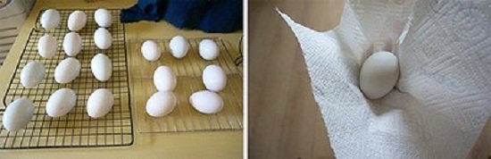 rửa sạch trứng rồi lau khô - cách làm trứng muối