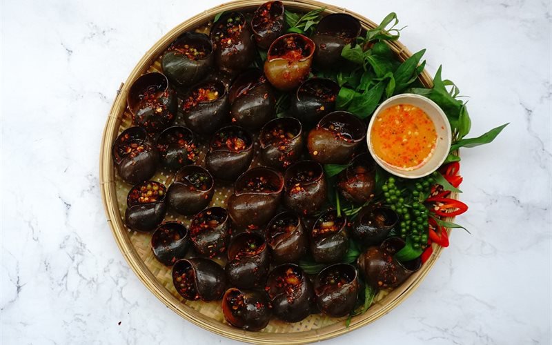 ốc bươu nướng tiêu xanh