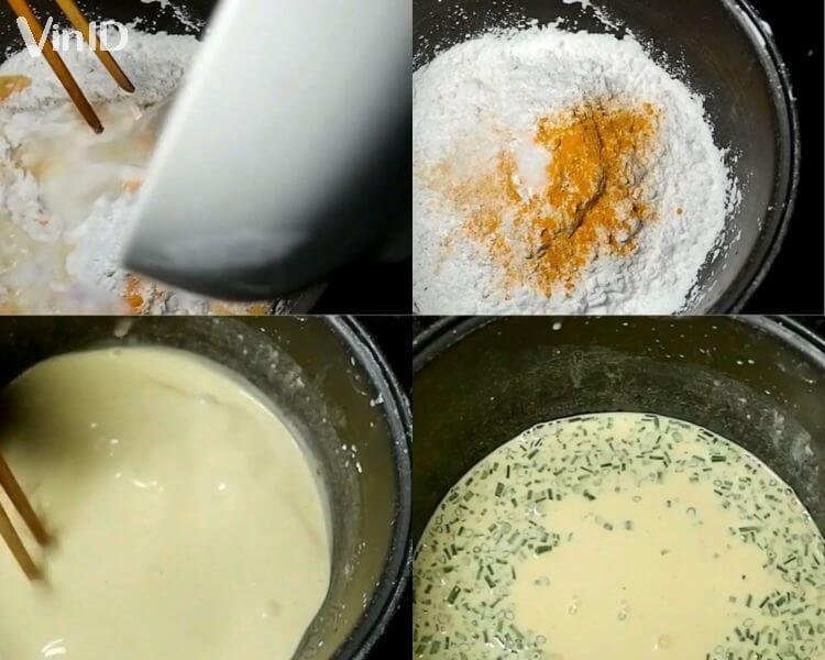 Các bước trộn bột làm bánh căn Đà Nẵng Các bước trộn bột làm bánh căn Đà Nẵng