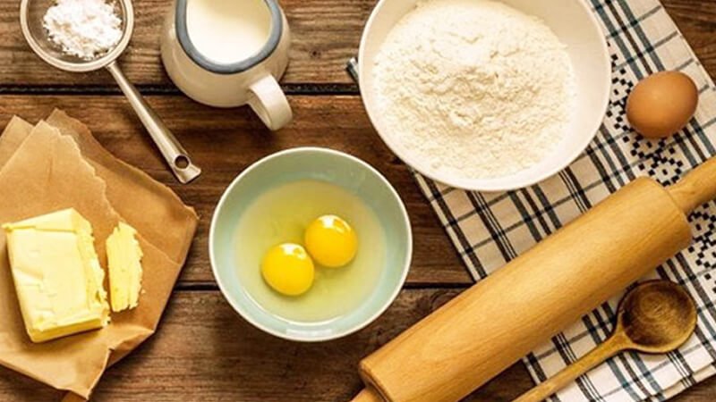 Nguyên liệu làm bánh rán Doremon không nhân