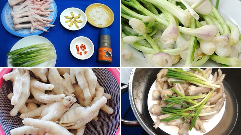 Chân gà hấp hành Chân gà hấp hành