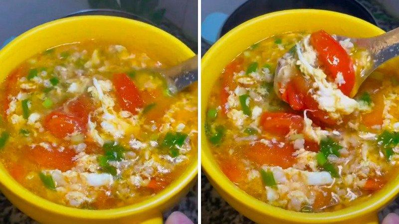 Món canh cà chua trứng Món canh cà chua trứng