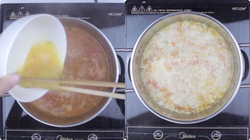 Nấu canh cà chua với trứng Nấu canh cà chua với trứng