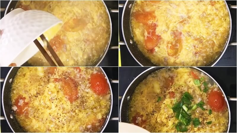 Nấu canh cà chua trứng thịt bò Nấu canh cà chua trứng thịt bò