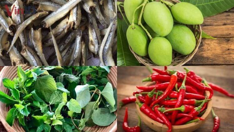 Nguyên liệu chính chế biến món gỏi cá cơm khô