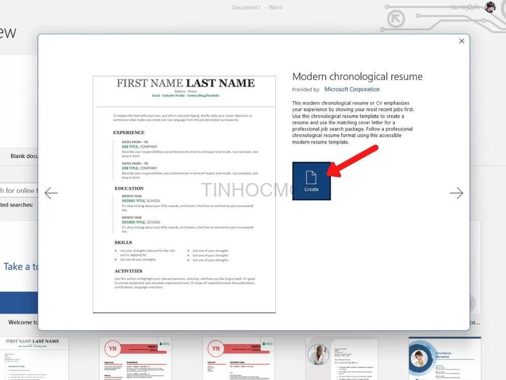 cách tạo cv trên word