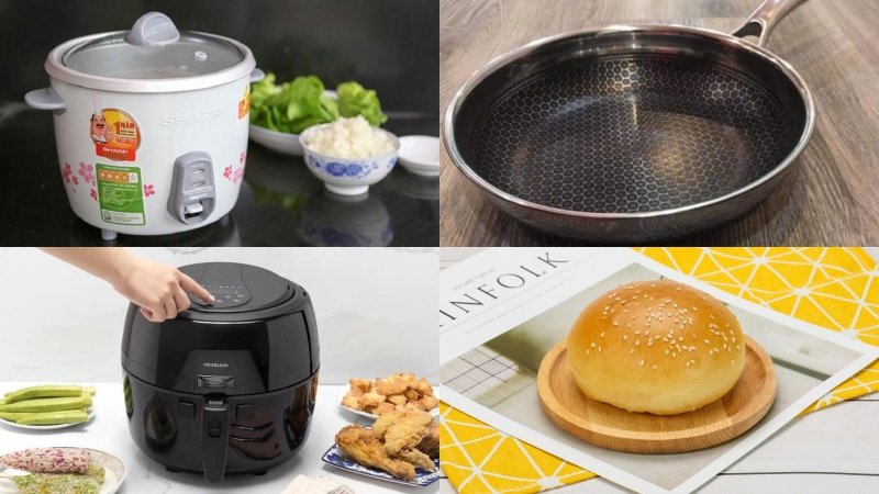 Làm vỏ bánh bằng nồi cơm cơm điện, chảo chống dính và nồi chiên không dầu