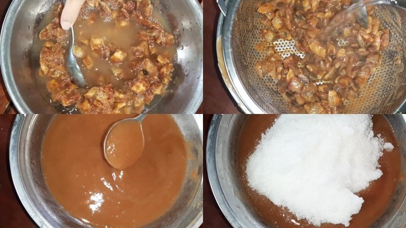 Lấy nước cốt me Lấy nước cốt me