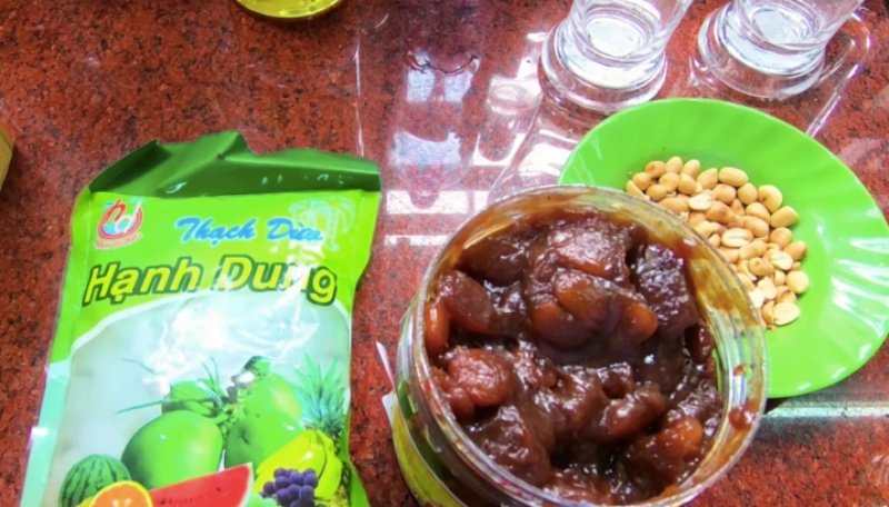 Nguyên liệu làm đá me đậu phộng Nguyên liệu làm đá me đậu phộng