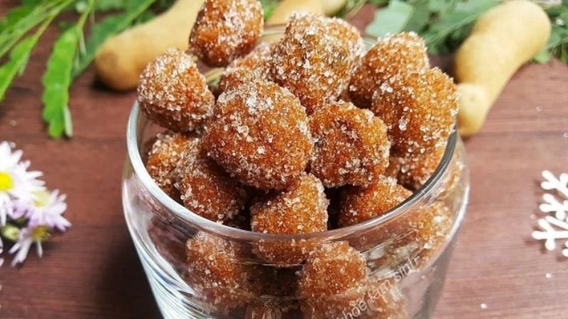 Thành phẩm me ngào đường muối ớt Thành phẩm me ngào đường muối ớt