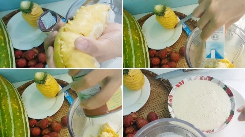 Xay hỗn hợp sầu riêng Xay hỗn hợp sầu riêng
