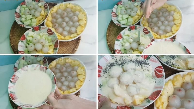 Món chè sầu riêng trái cây dầm Món chè sầu riêng trái cây dầm