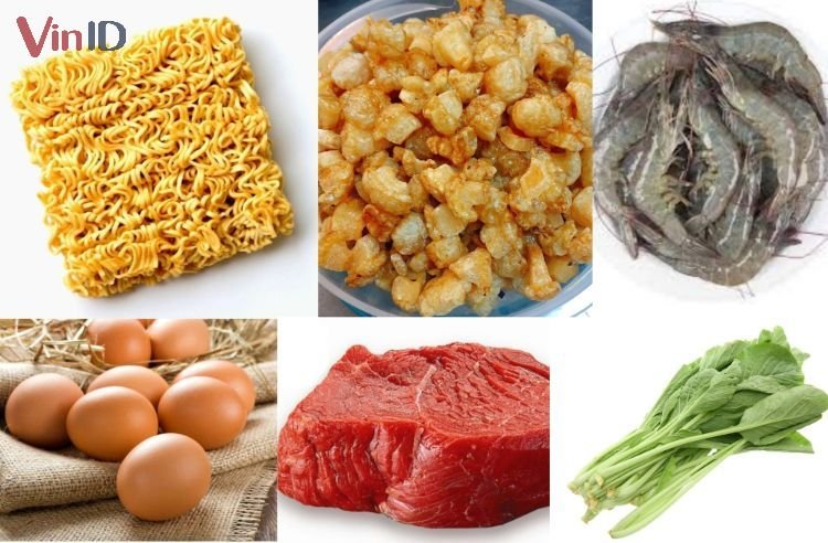 Nguyên liệu làm mì trộn tóp mỡ 