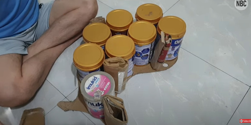 mầm non làm đồ chơi từ hộp sữa bột