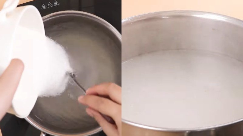 Nấu hỗn hợp rau câu nước dừa