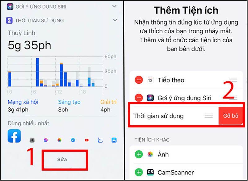 Tắt Widgets nếu không cần thiết