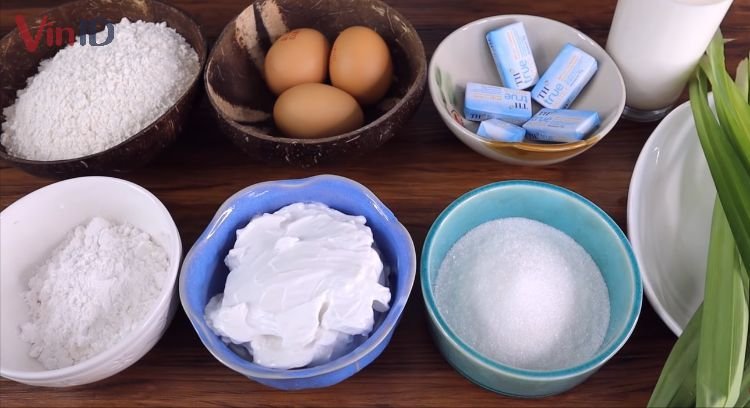 Nguyên liệu chính làm bánh kẹp lá dứa