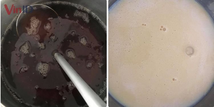 Hỗn hợp rau câu cà phê và rau câu phô mai trứng Hỗn hợp rau câu cà phê và rau câu phô mai trứng