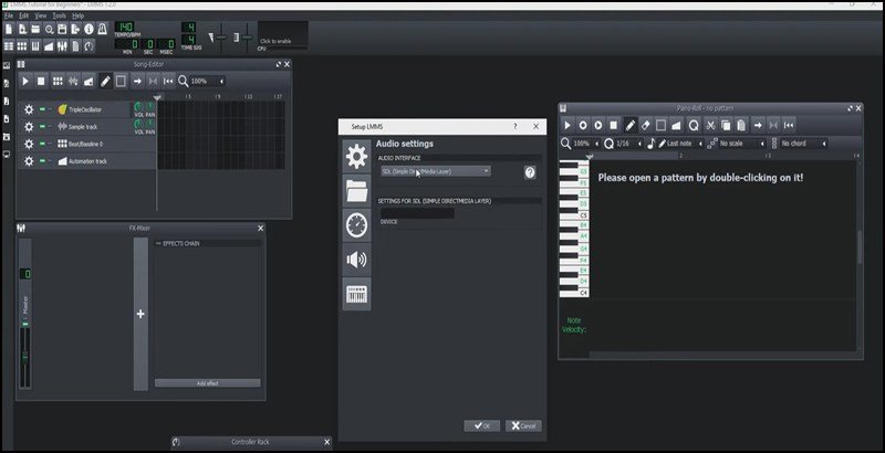 Giao diện làm nhạc với LMMS