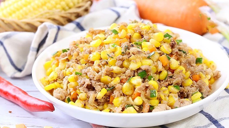 Bắp xào thịt băm