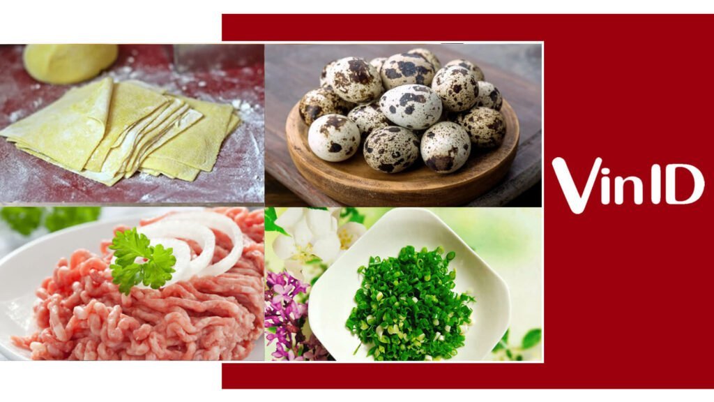 Nguyên liệu làm hoành thánh chiên trứng cút