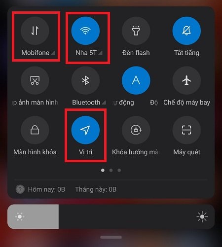 Tắt dữ liệu di động, wifi và vị trí Tắt dữ liệu di động, wifi và vị trí