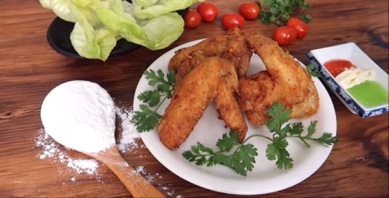Thành phẩm cánh gà chiên bơ