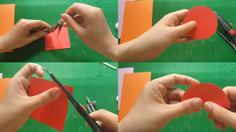 Cắt khoảng 16 hình tròn nhiều màu
