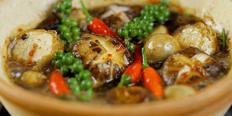 nấm kho tiêu thành phẩm thơm ngon
