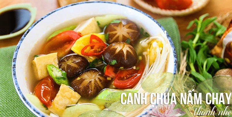 Canh chua nấm chay thanh nhẹ