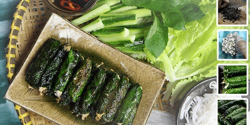 Đậu hũ cuốn lá lốt ăn kèm với bún là kết hợp hoàn hảo