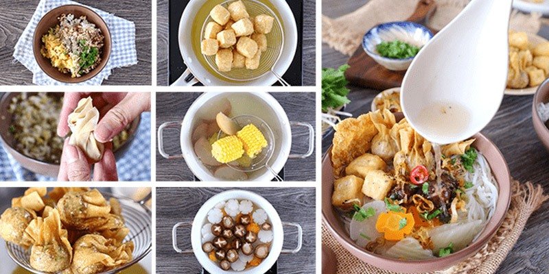 hướng dẫn chi tiết các bước để có món hủ tiếu chay 