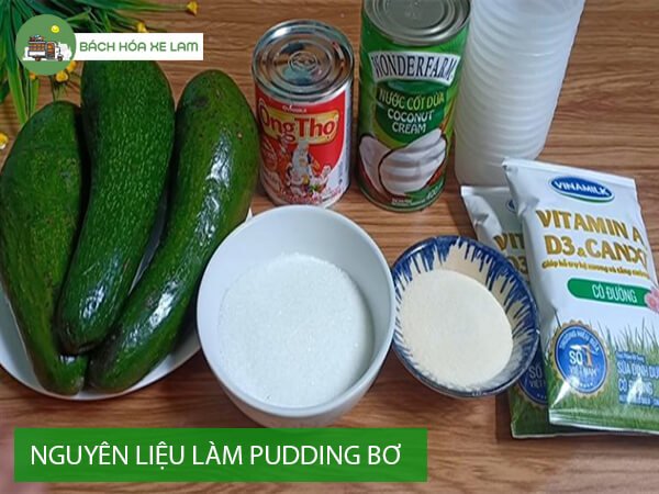 NguyÃªn liá»‡u lÃ m pudding bÆ¡ báº±ng bá»™t gelatin