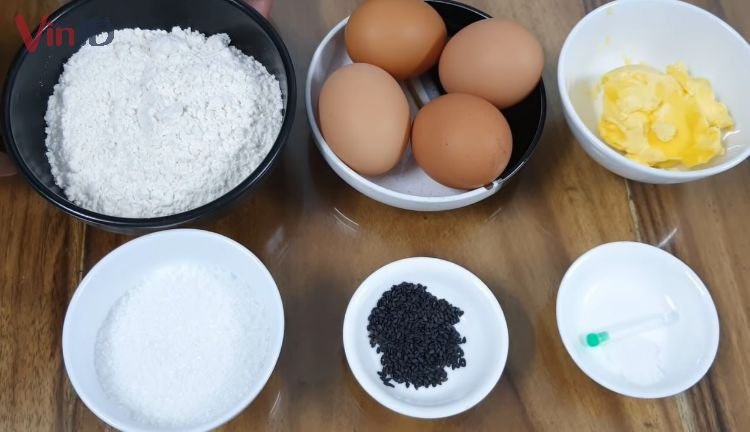 Nguyên liệu chính làm bánh kẹp mè đen